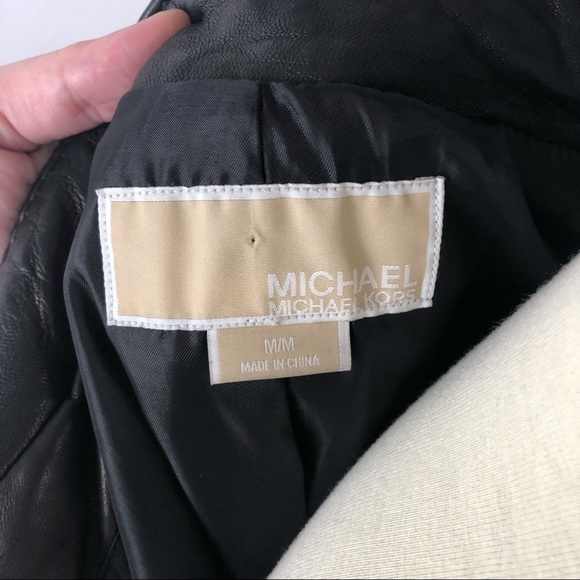 💸 SOLD :: Michael Kors Black Leather Moto Jacket - Picture 7 of 8
